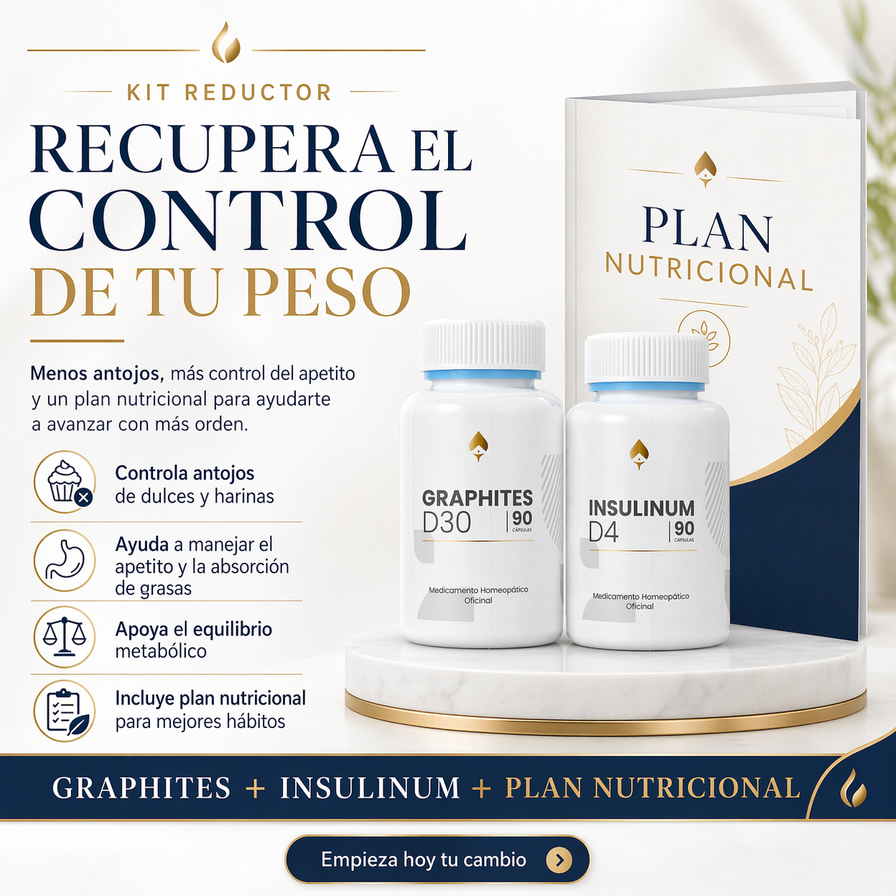 KIT REDUCTOR (Insulinum + Graphites + Plan Nutricional)